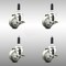 Service Caster 3 Inch 316SS Gray Poly Swivel 3/4 Inch Expanding Stem Caster Set Brake SCC SCC-SS316EX20S314-PPUB-TLB-34-4 - alternate 1